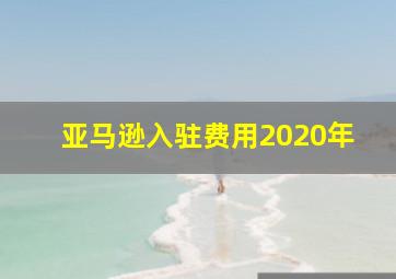 亚马逊入驻费用2020年