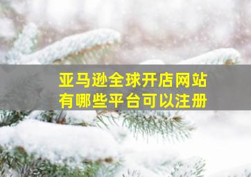 亚马逊全球开店网站有哪些平台可以注册