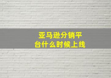 亚马逊分销平台什么时候上线