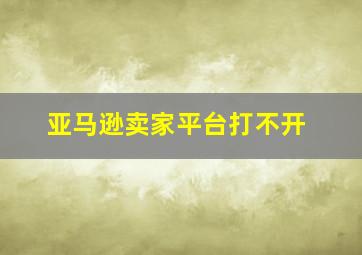 亚马逊卖家平台打不开