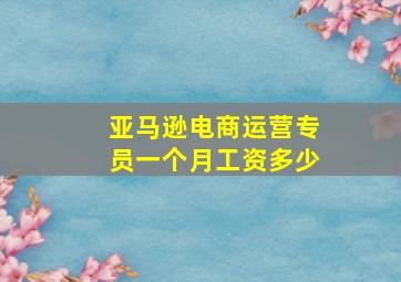 亚马逊电商运营专员一个月工资多少