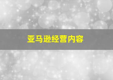 亚马逊经营内容