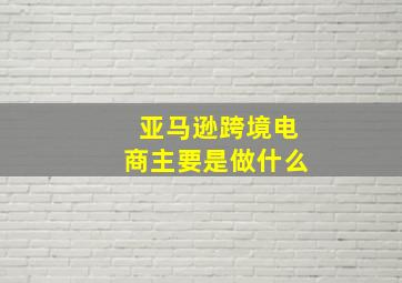 亚马逊跨境电商主要是做什么