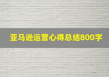 亚马逊运营心得总结800字