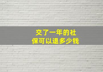 交了一年的社保可以退多少钱