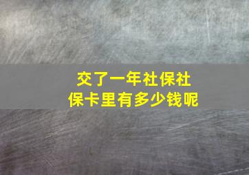 交了一年社保社保卡里有多少钱呢