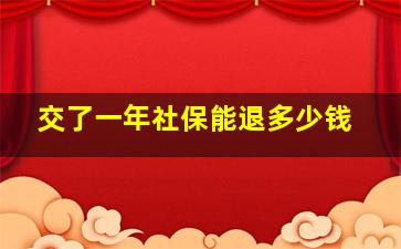 交了一年社保能退多少钱