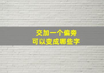 交加一个偏旁可以变成哪些字