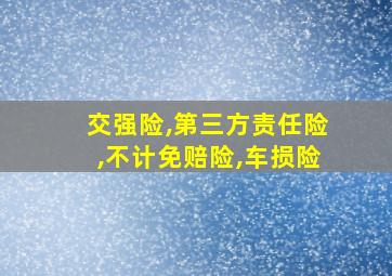 交强险,第三方责任险,不计免赔险,车损险