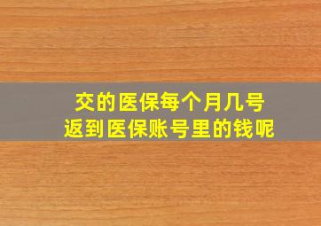 交的医保每个月几号返到医保账号里的钱呢