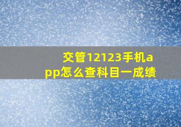 交管12123手机app怎么查科目一成绩