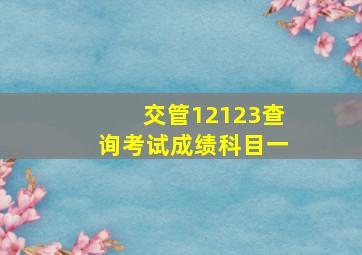 交管12123查询考试成绩科目一