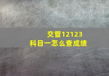 交管12123科目一怎么查成绩