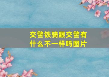 交警铁骑跟交警有什么不一样吗图片