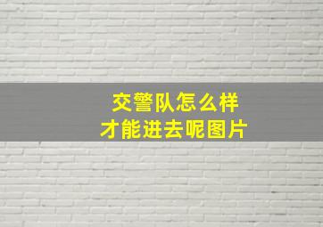 交警队怎么样才能进去呢图片