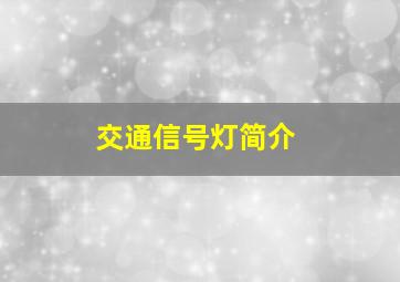 交通信号灯简介