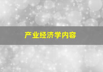 产业经济学内容