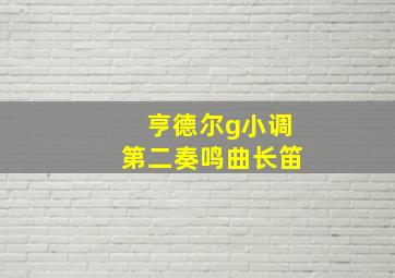 亨德尔g小调第二奏鸣曲长笛