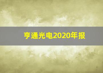 亨通光电2020年报