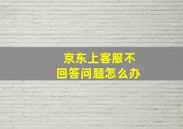 京东上客服不回答问题怎么办