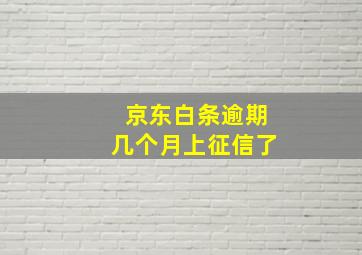 京东白条逾期几个月上征信了