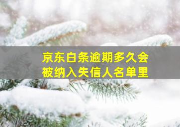 京东白条逾期多久会被纳入失信人名单里