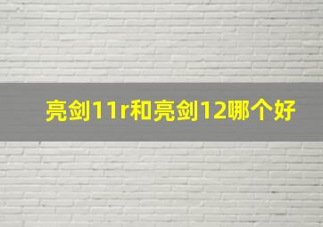 亮剑11r和亮剑12哪个好