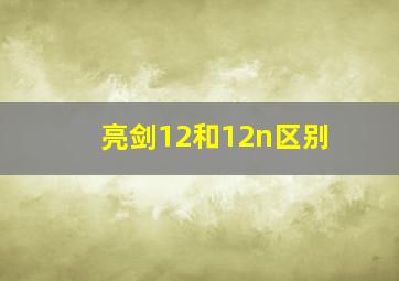 亮剑12和12n区别