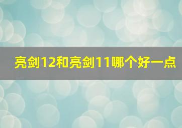 亮剑12和亮剑11哪个好一点