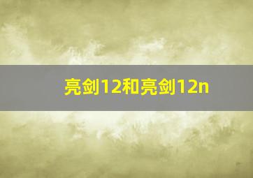 亮剑12和亮剑12n