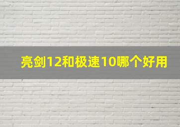 亮剑12和极速10哪个好用