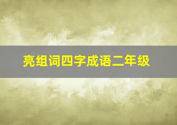 亮组词四字成语二年级