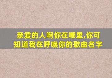 亲爱的人啊你在哪里,你可知道我在呼唤你的歌曲名字