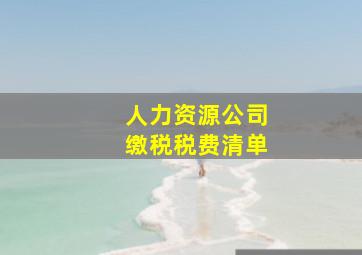 人力资源公司缴税税费清单