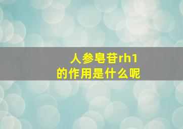 人参皂苷rh1的作用是什么呢