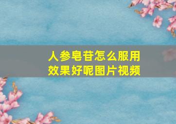 人参皂苷怎么服用效果好呢图片视频