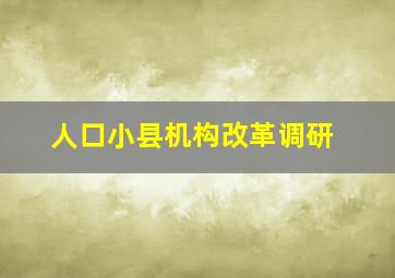 人口小县机构改革调研