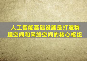 人工智能基础设施是打造物理空间和网络空间的核心枢纽