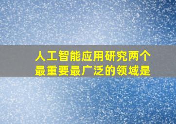 人工智能应用研究两个最重要最广泛的领域是