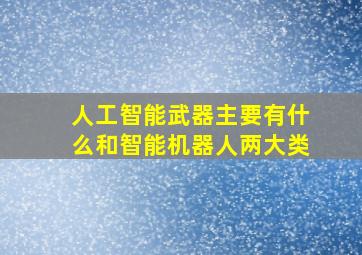 人工智能武器主要有什么和智能机器人两大类