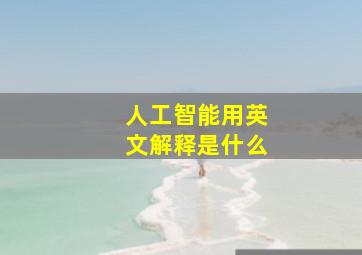 人工智能用英文解释是什么