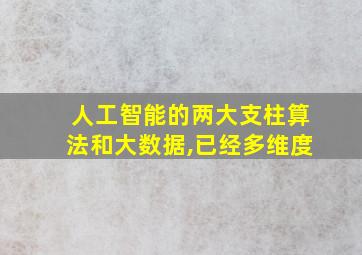 人工智能的两大支柱算法和大数据,已经多维度