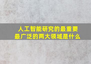 人工智能研究的最重要最广泛的两大领域是什么