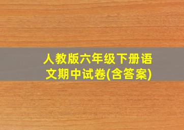 人教版六年级下册语文期中试卷(含答案)