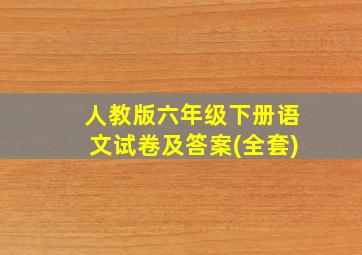 人教版六年级下册语文试卷及答案(全套)