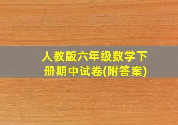 人教版六年级数学下册期中试卷(附答案)