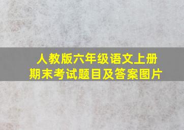 人教版六年级语文上册期末考试题目及答案图片