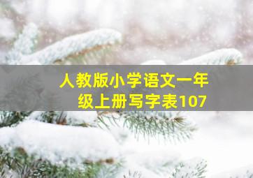 人教版小学语文一年级上册写字表107