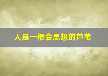 人是一根会思想的芦苇