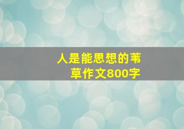 人是能思想的苇草作文800字